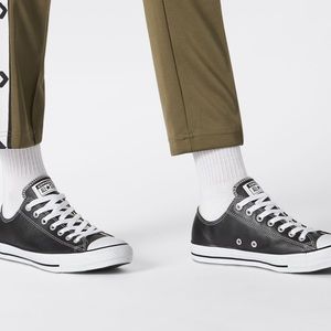 Black Chuck Taylor AllStar leather converse for men
